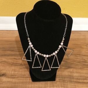 Purple and silver tone geometric Paparazzi  necklace/ earrings set + bonus NWT